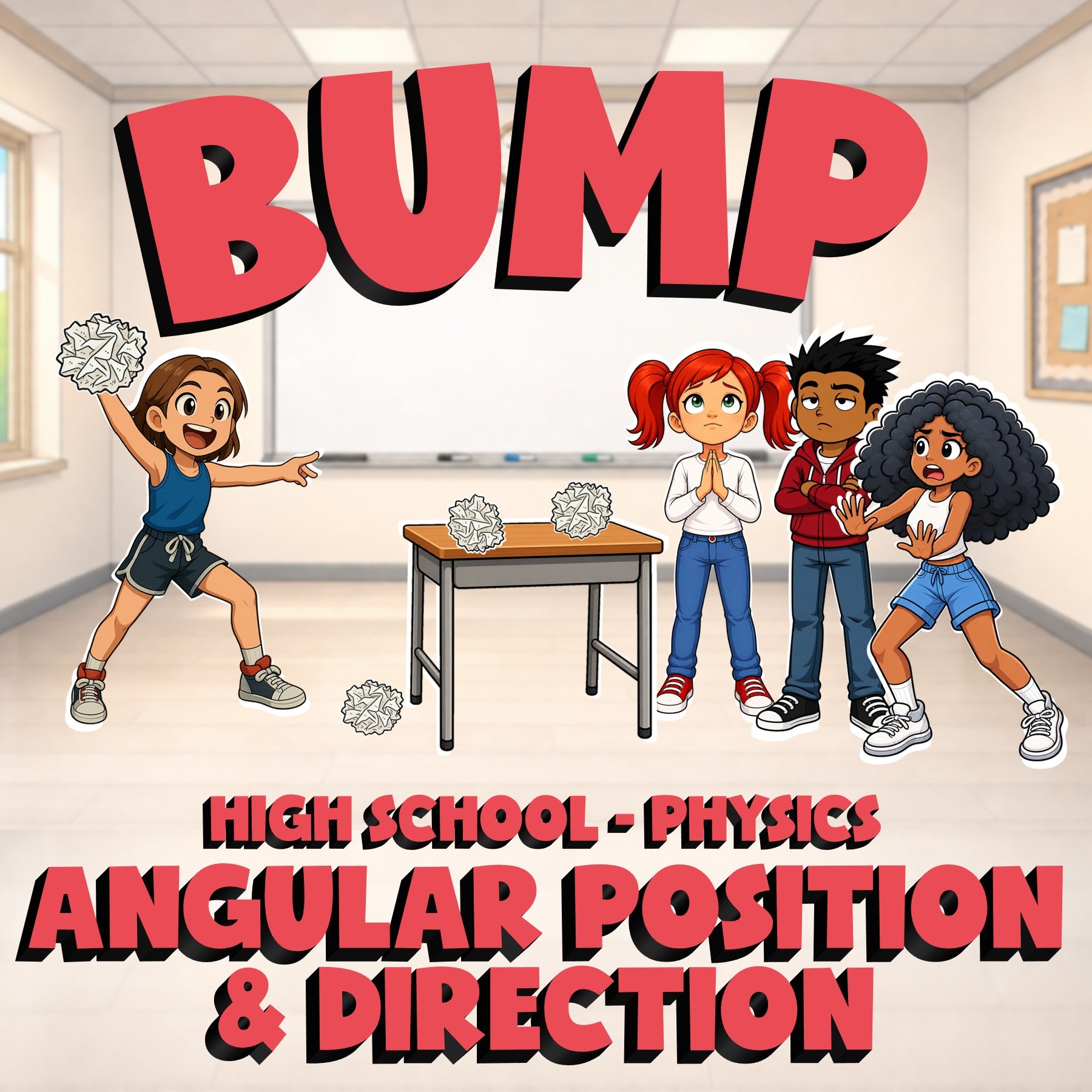 Angular Position & Direction BUMP Science Game - No Prep Physics Review Activity
