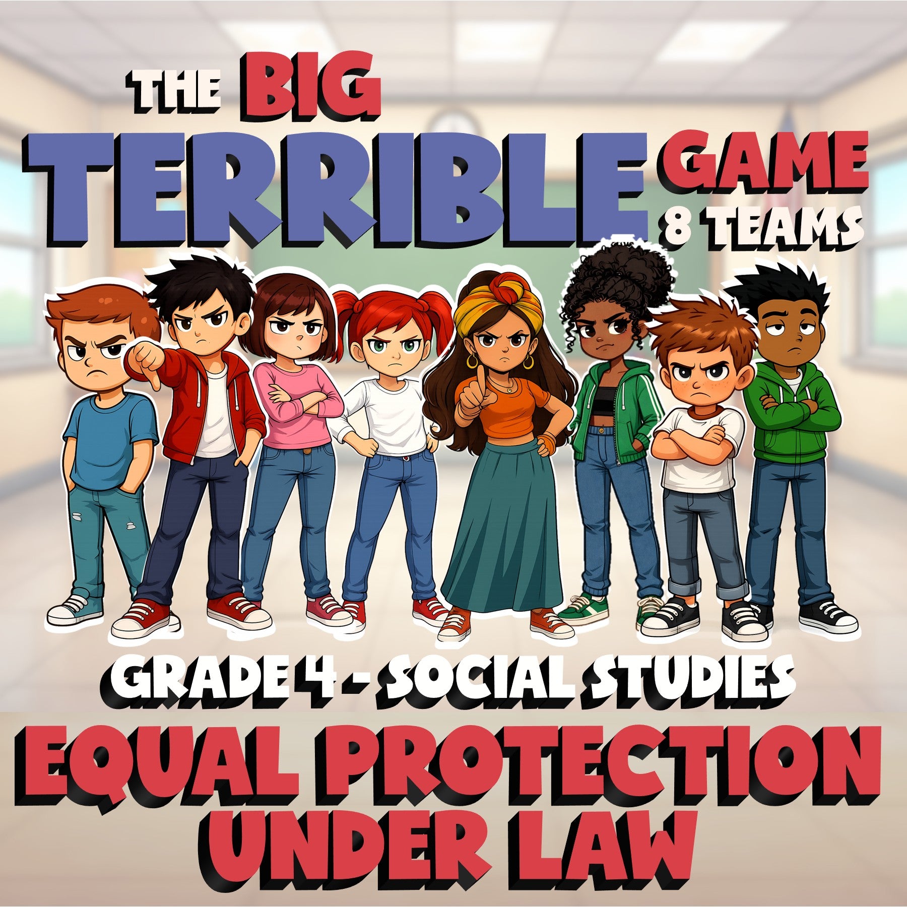Equal Protection Under Law BIG TERRIBLE GAME - No Prep Grade 4 Socials Review
