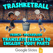 Translate French to English - Body Parts TRASHKETBALL French Game - No Prep