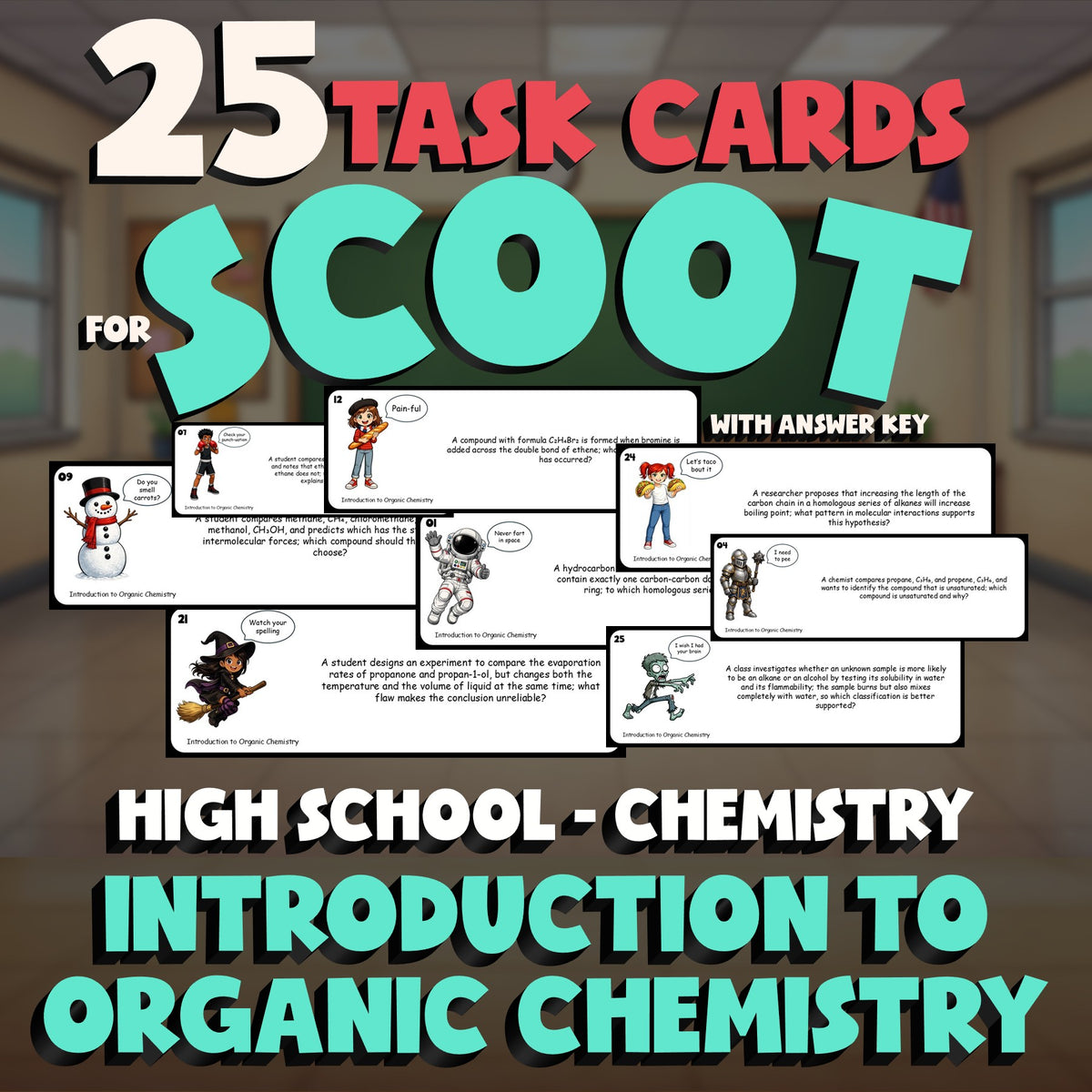 Introduction to Organic Chemistry SCOOT TASK CARDS Science Game - Chemistry
