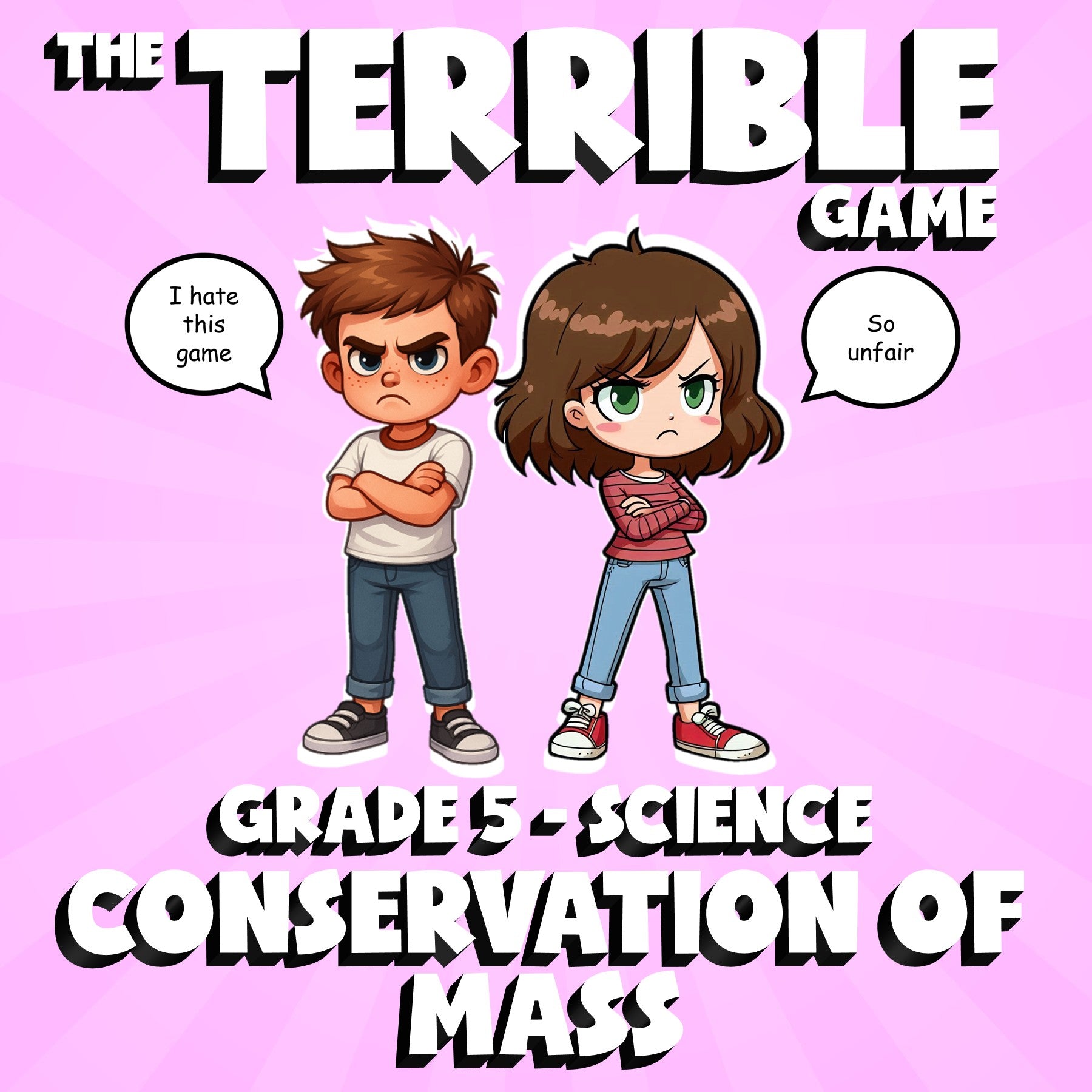 Conservation of Mass THE TERRIBLE GAME - No Prep Grade 5 Science Review Activity