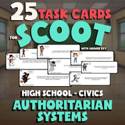 Authoritarian Systems SCOOT TASK CARDS Civics Game - No Prep Review Activity