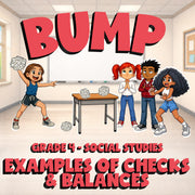 Examples of Checks & Balances BUMP Socials Game - No Prep Grade 4 Review