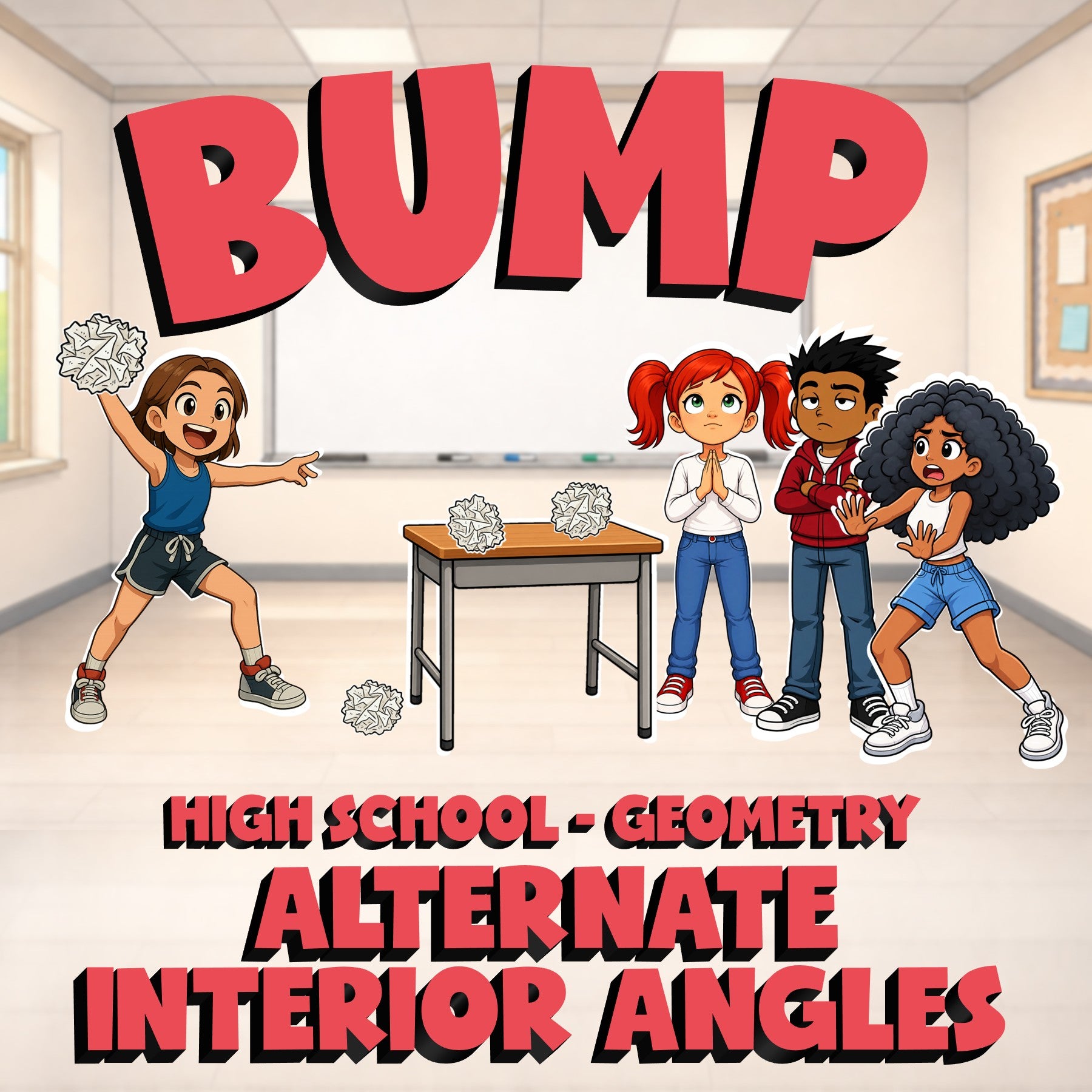 Alternate Interior Angles BUMP Math Game - No Prep Geometry Review Activity