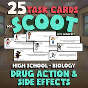Drug Action & Side Effects SCOOT TASK CARDS Science Game - No Prep Biology