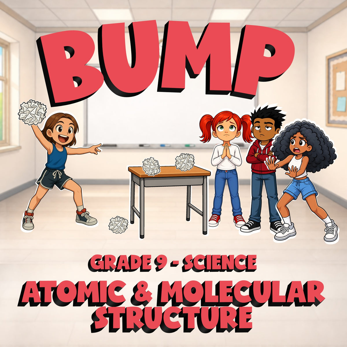 Atomic & Molecular Structure BUMP Science Game - No Prep Grade 9 Review Activity