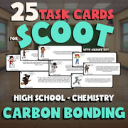 Carbon Bonding SCOOT TASK CARDS Science Game - No Prep Chemistry Review Activity