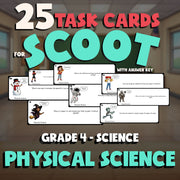 Physical Science SCOOT TASK CARDS Science Game - No Prep Grade 4 Review Activity