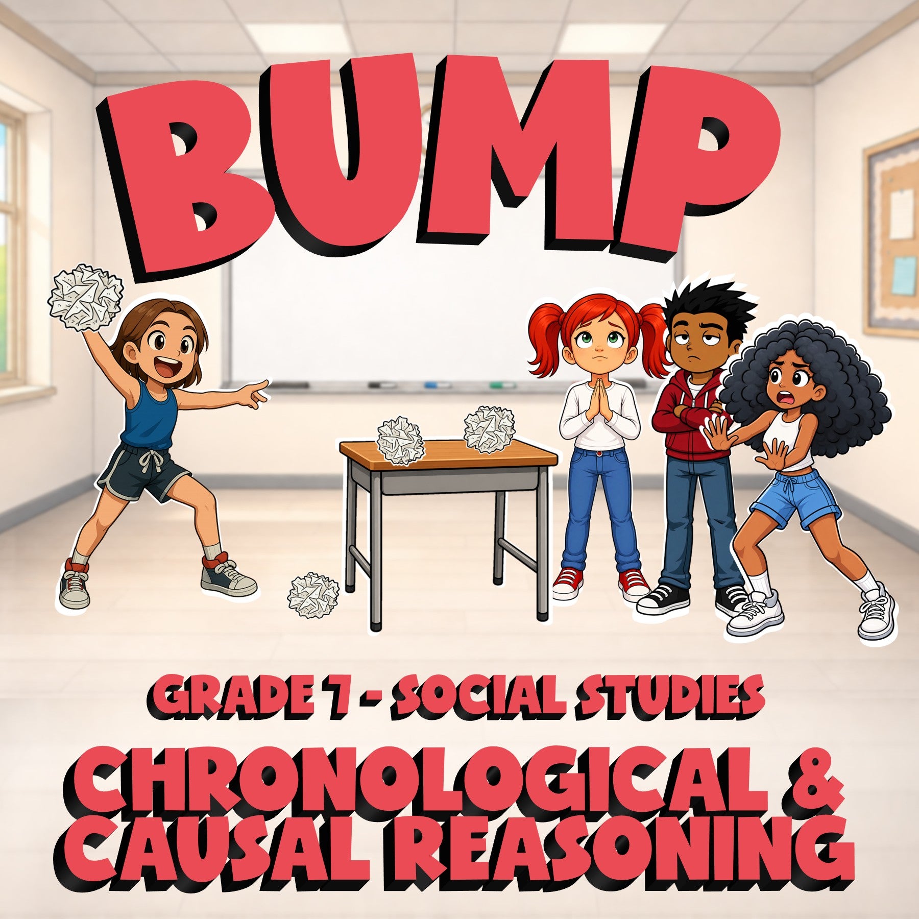 Chronological & Causal Reasoning BUMP Socials Game - No Prep Grade 7 Review