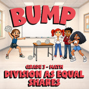 Division as Equal Shares BUMP Math Game - No Prep Grade 3 Review Activity