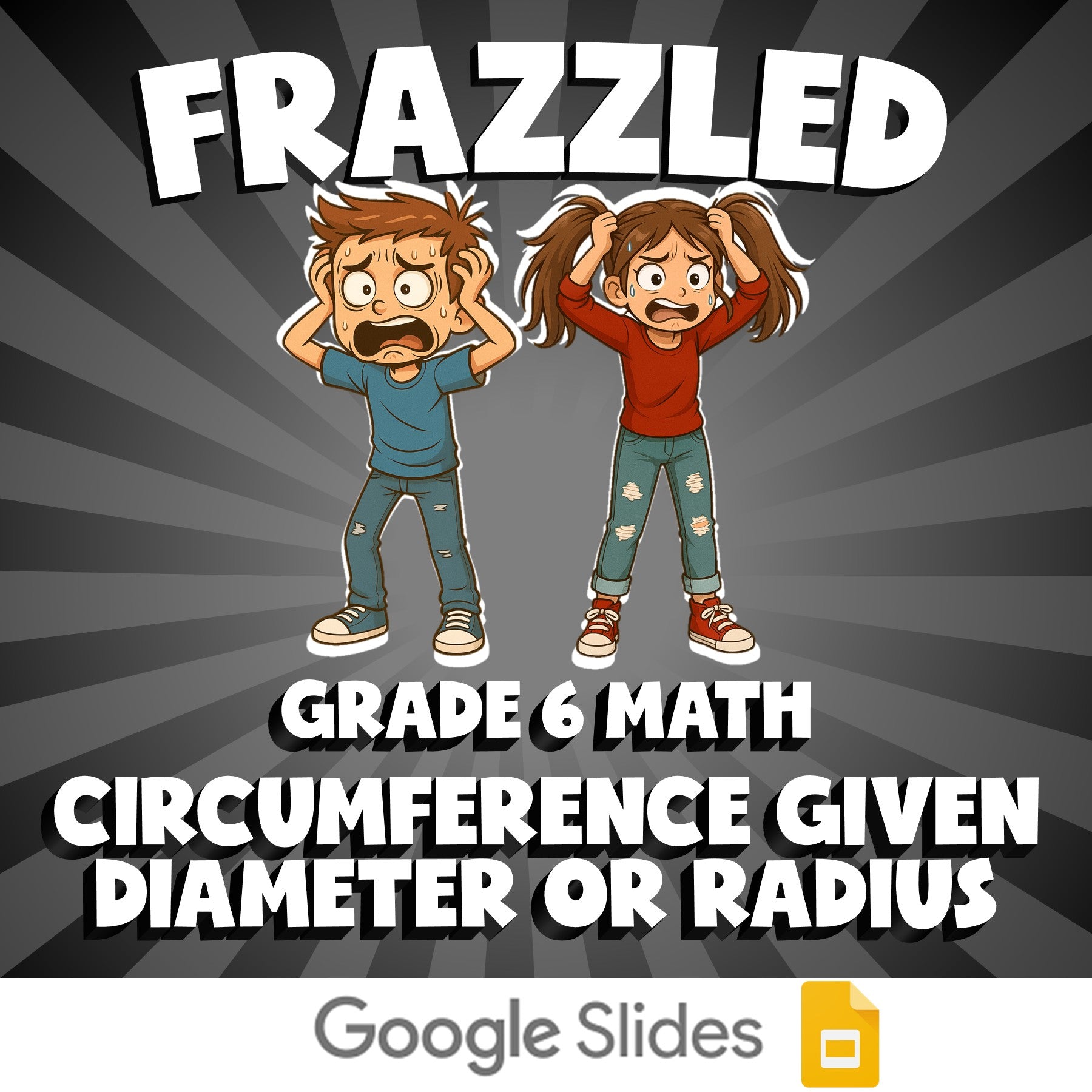 Circumference Given Diameter or Radius FRAZZLED Math Game - No Prep Grade 6
