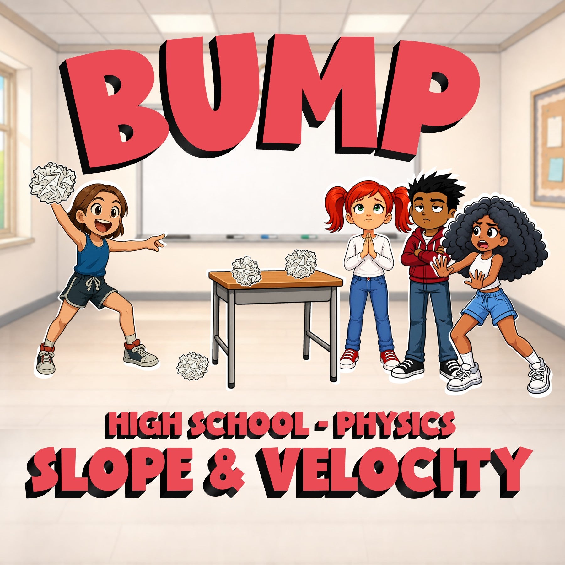 Slope & Velocity BUMP Science Game - No Prep Physics Review Activity