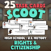 Rights & Citizenship SCOOT TASK CARDS U.S. History Game - No Prep Review