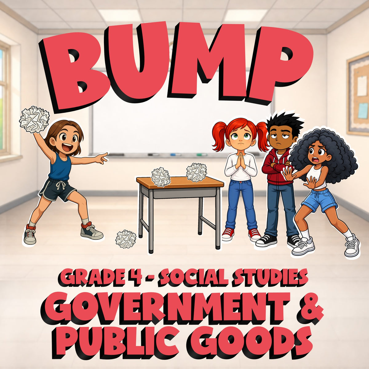 Government & Public Goods BUMP Socials Game - No Prep Grade 4 Review Activity