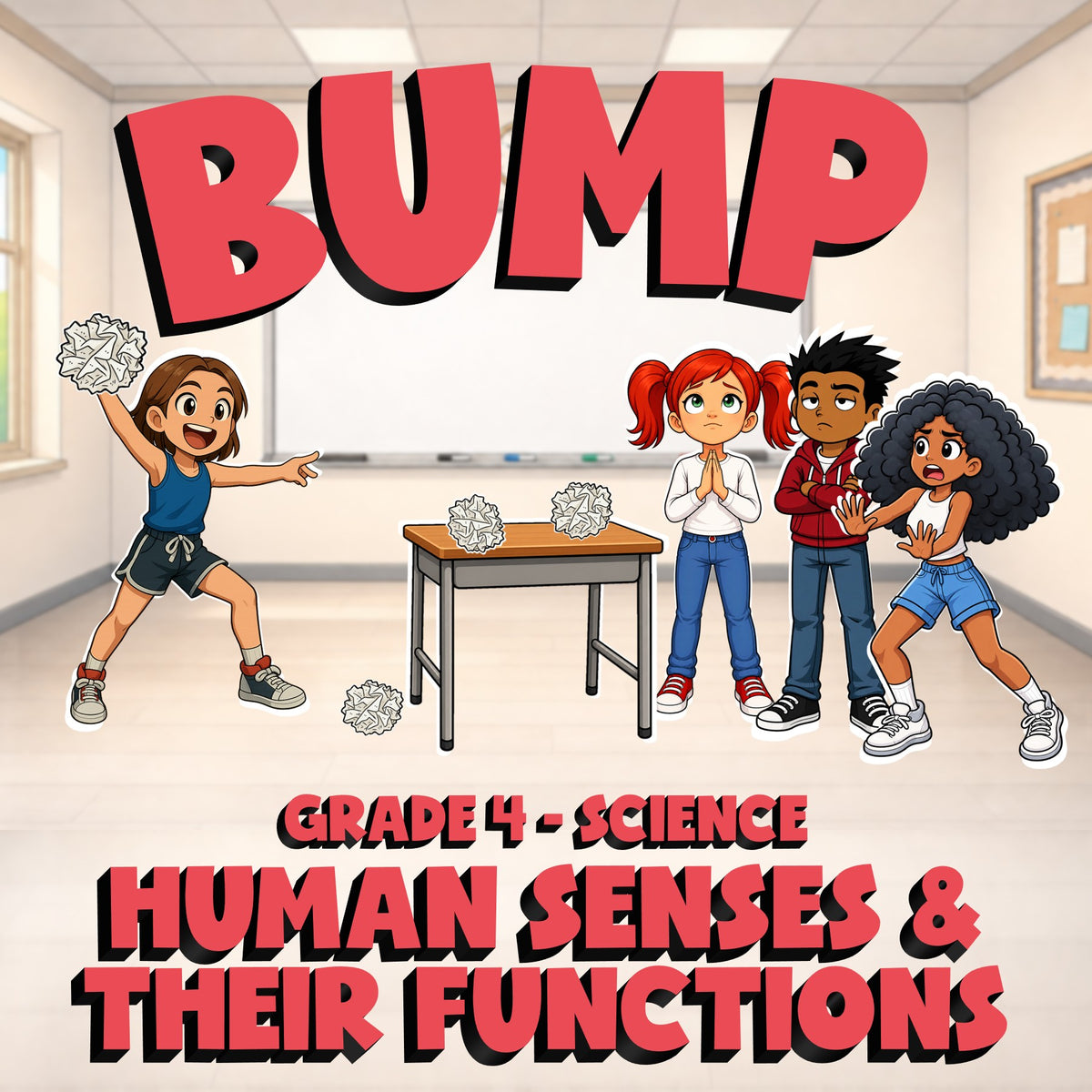 Human Senses & Their Functions BUMP Science Game - No Prep Grade 4 Review