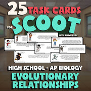 Evolutionary Relationships SCOOT TASK CARDS Science Game - No Prep AP Biology
