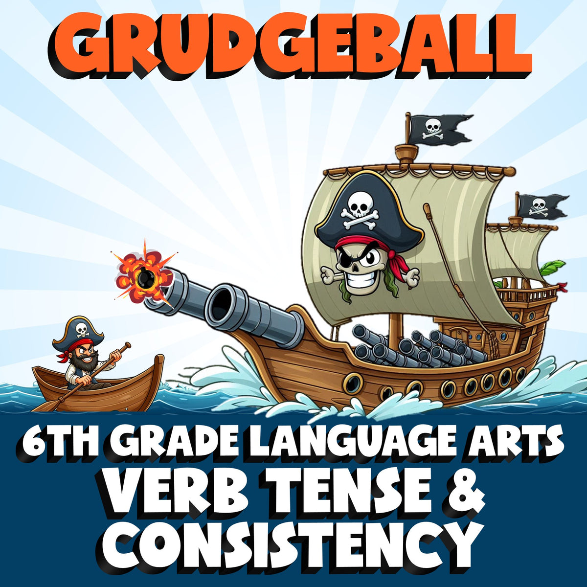 Verb Tense & Consistency GRUDGEBALL ELA Game - No Prep Grade 6 Review Activity