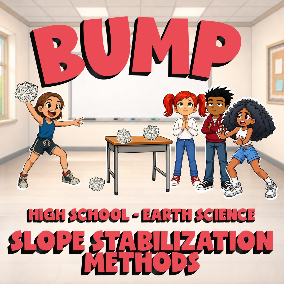 Slope Stabilization Methods BUMP Game - No Prep Earth Science Review Activity