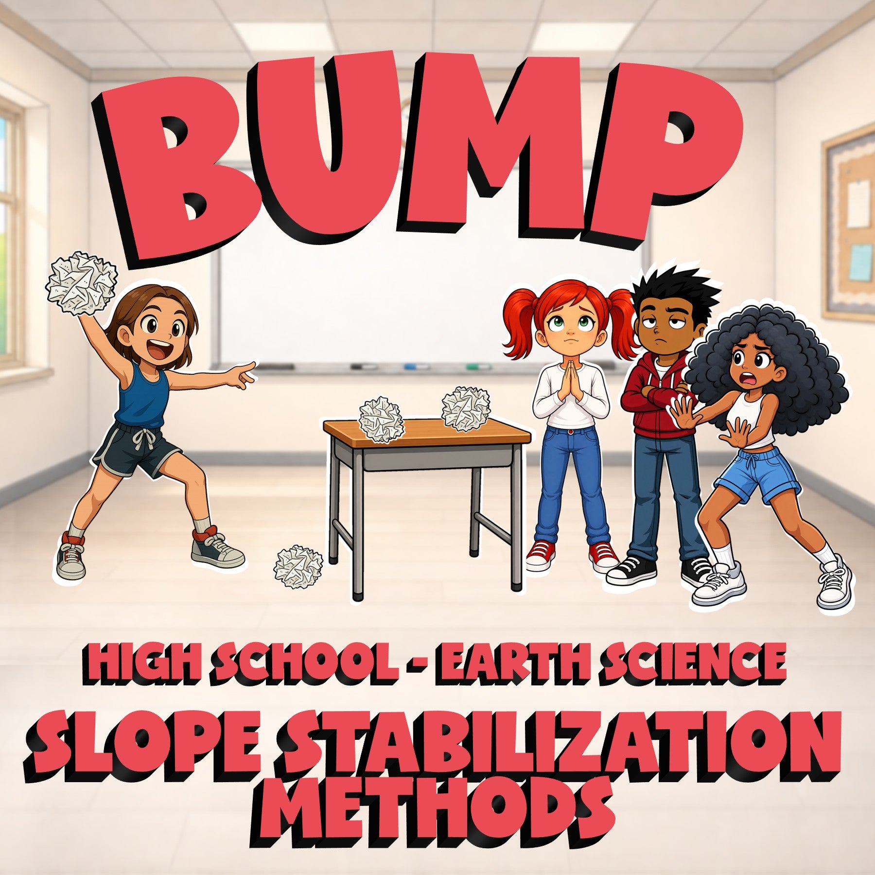 Slope Stabilization Methods BUMP Game - No Prep Earth Science Review Activity