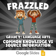 Common Knowledge vs Source Information FRAZZLED ELA Game - No Prep Grade 9