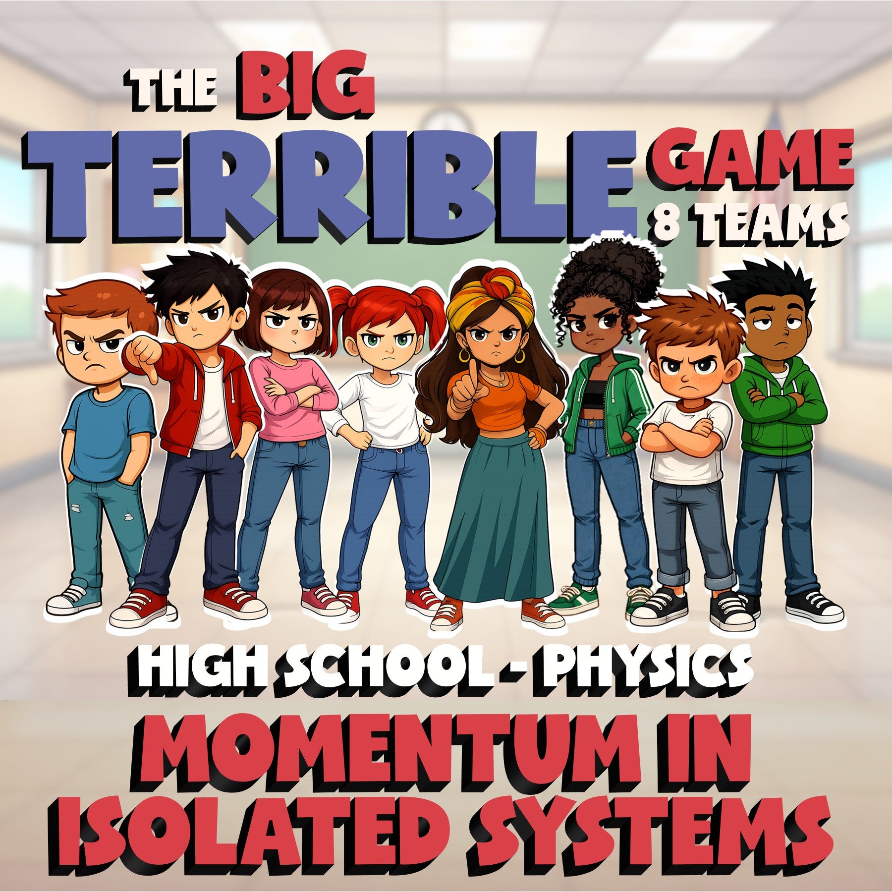Momentum in Isolated Systems BIG TERRIBLE GAME - No Prep Physics Science Review