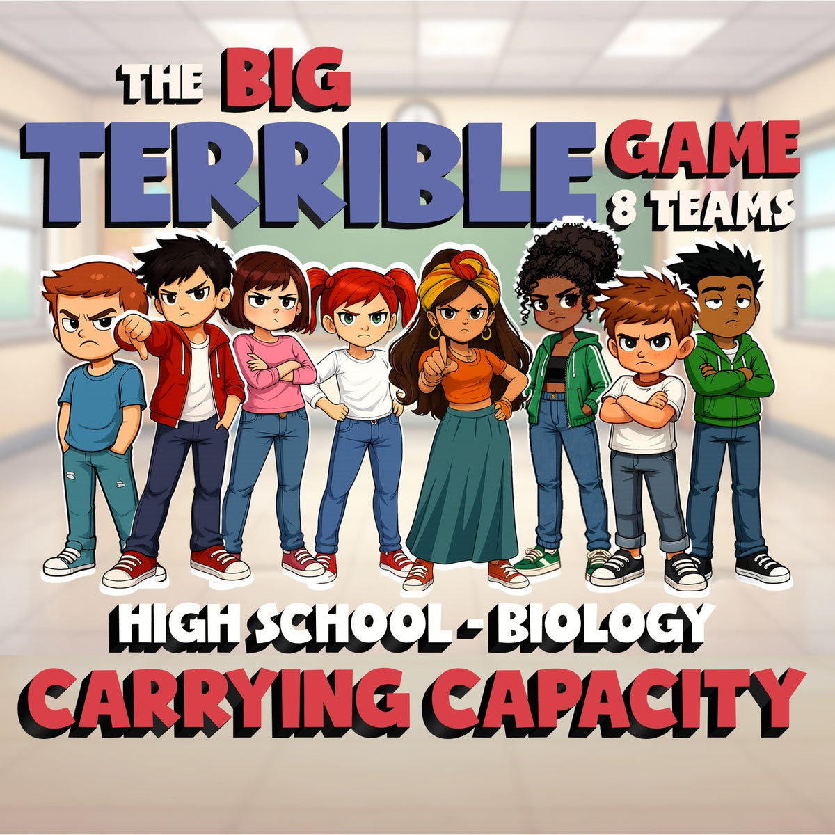 Carrying Capacity BIG TERRIBLE GAME - No Prep Biology Science Review Activity