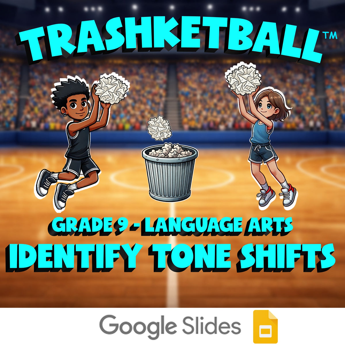 Identify Tone Shifts TRASHKETBALL ELA Game - No Prep Grade 9 Review Activity