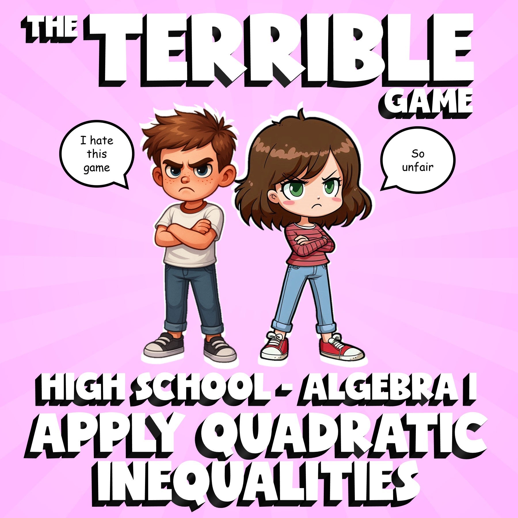 Apply Quadratic Inequalities THE TERRIBLE GAME - No Prep Algebra 1 Math Review