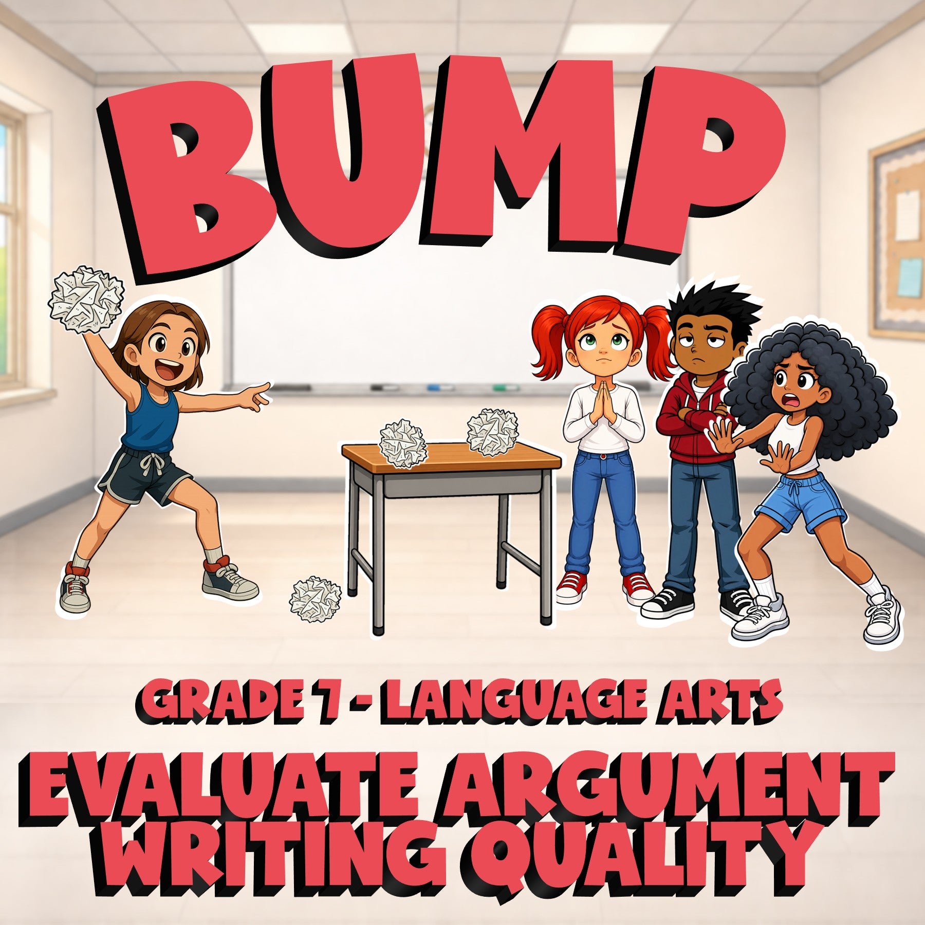 Evaluate Argument Writing Quality BUMP ELA Game - No Prep Grade 7 Review