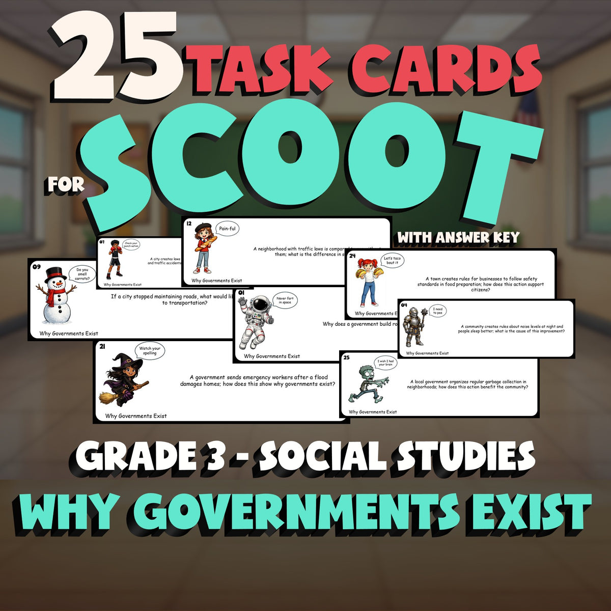 Why Governments Exist SCOOT TASK CARDS Socials Game - No Prep Grade 3 Review