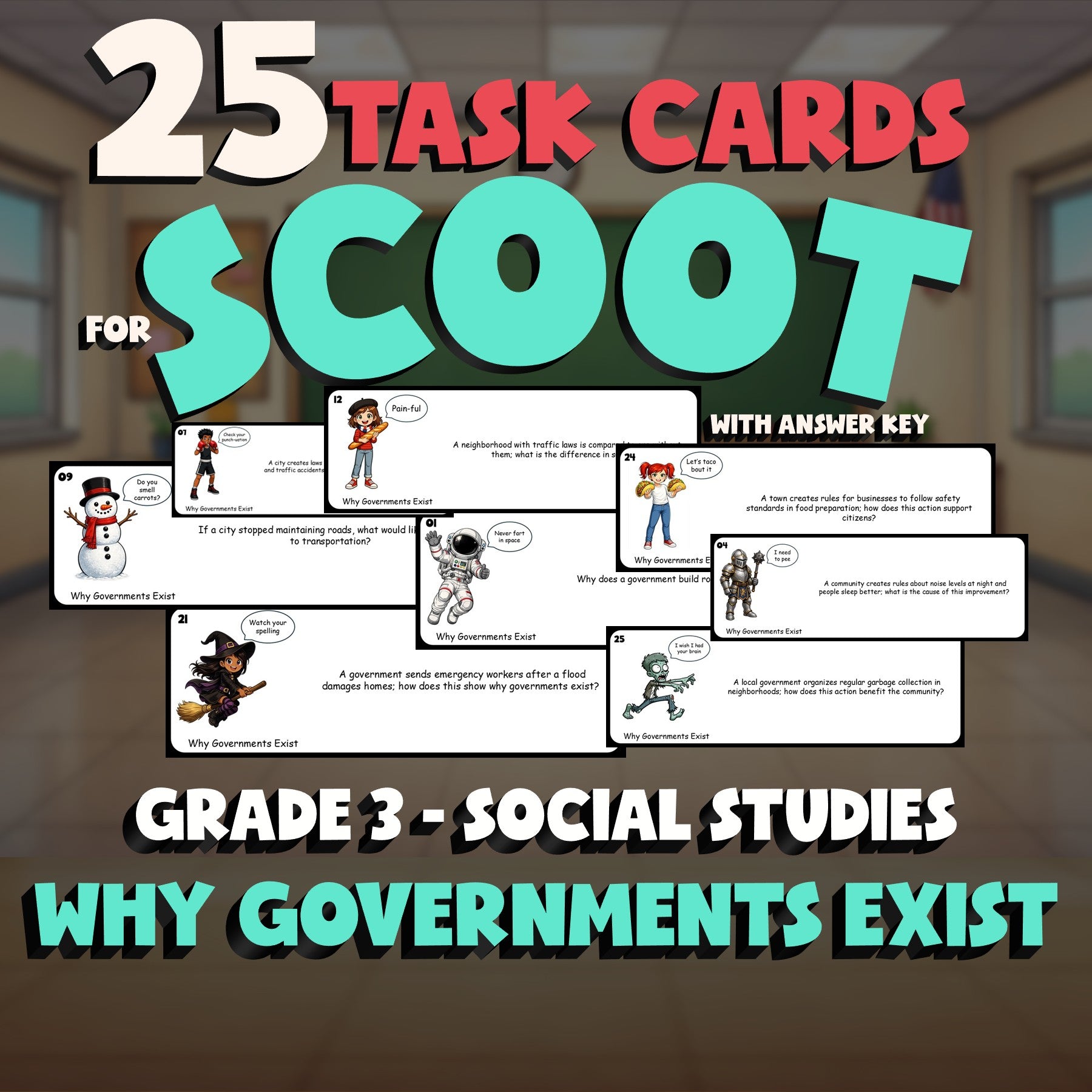 Why Governments Exist SCOOT TASK CARDS Socials Game - No Prep Grade 3 Review
