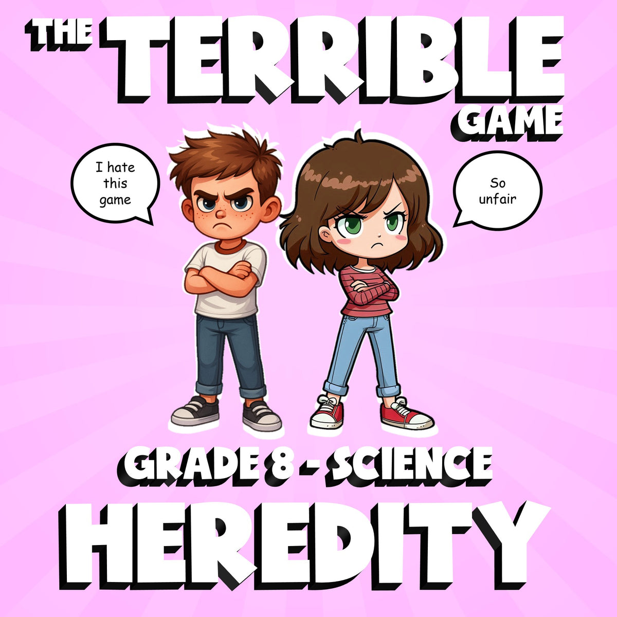 Heredity THE TERRIBLE GAME - No Prep Grade 8 Science Review Activity