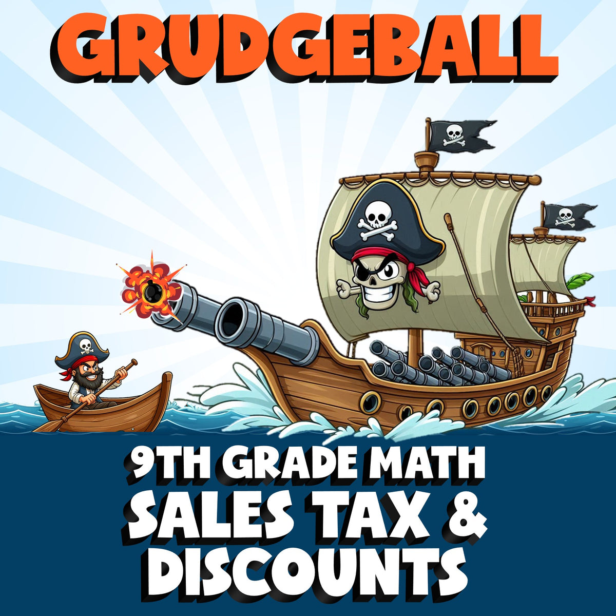 Sales Tax & Discounts GRUDGEBALL Math Game - No Prep Grade 9 Review Activity
