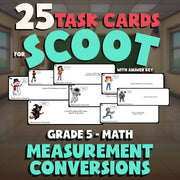 Measurement Conversions SCOOT TASK CARDS Math Game - No Prep Grade 5 Review