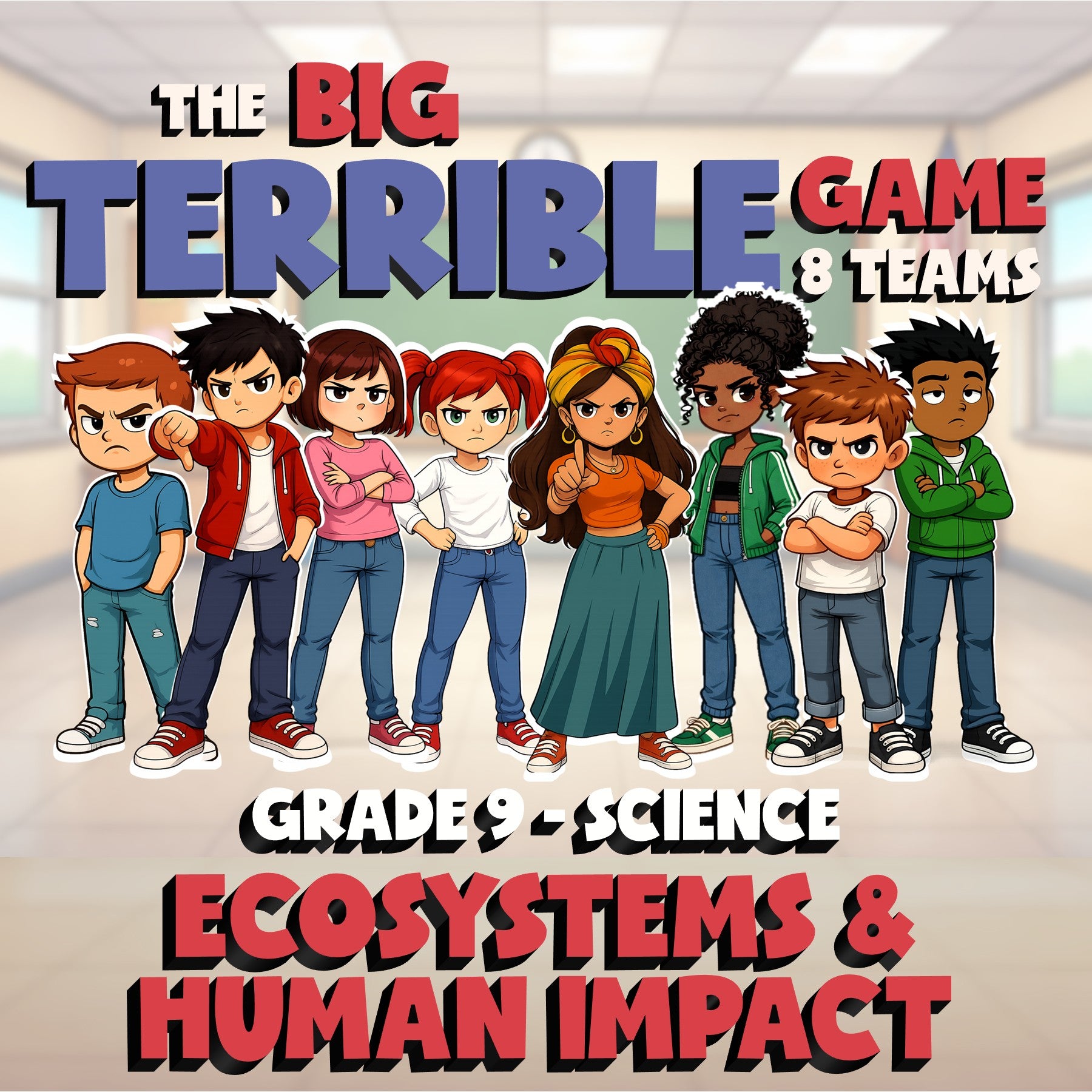 Ecosystems & Human Impact BIG TERRIBLE GAME - No Prep Grade 9 Science Review