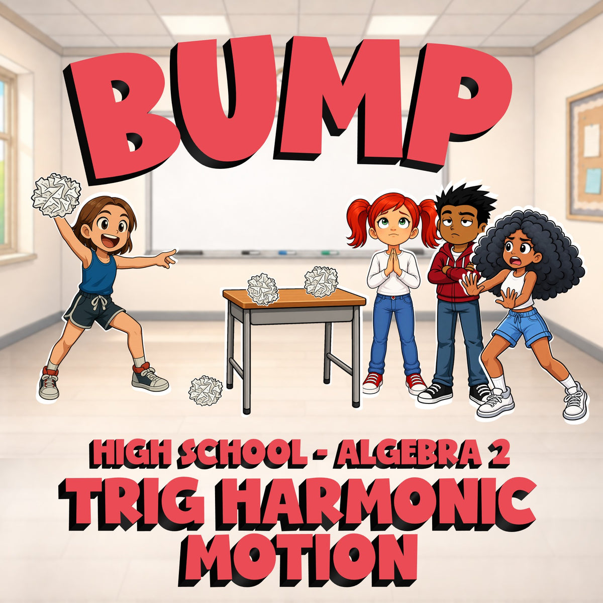 Trig Harmonic Motion BUMP Math Game - No Prep Algebra 2 Review Activity