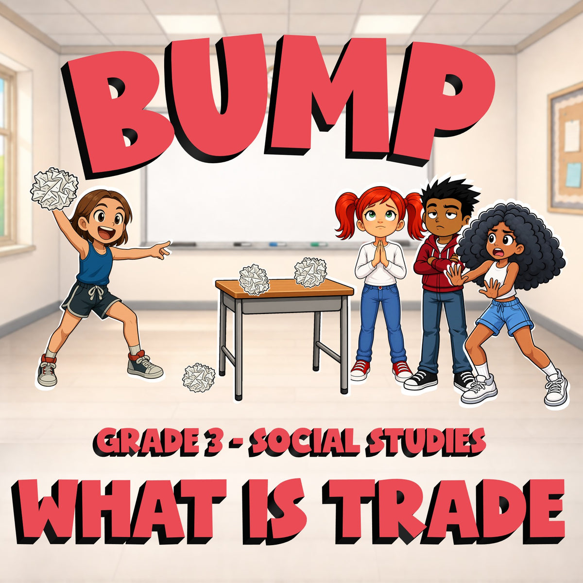 What Is Trade BUMP Socials Game - No Prep Grade 3 Review Activity