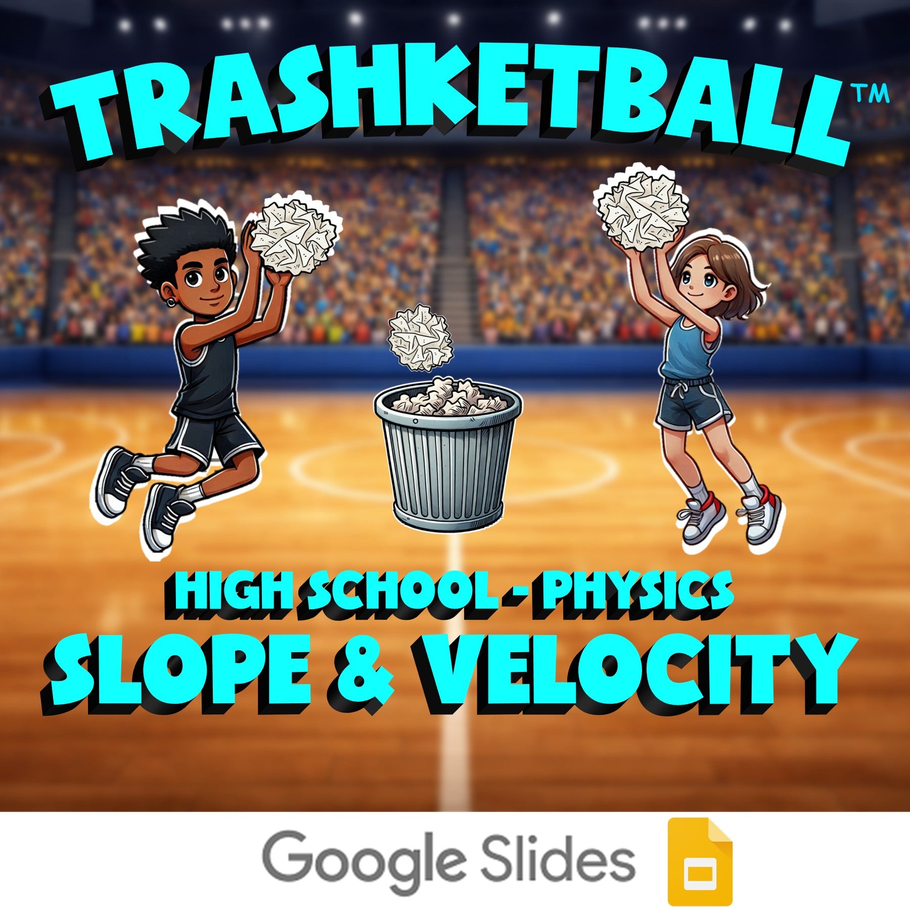 Slope & Velocity TRASHKETBALL Science Game - No Prep Physics Review Activity