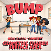 Geometric Figures Surface Area BUMP Math Game - No Prep Geometry Review Activity
