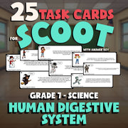 Human Digestive System SCOOT TASK CARDS Science Game - No Prep Grade 7 Review