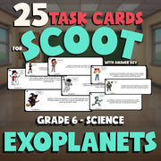 Exoplanets SCOOT TASK CARDS Science Game - No Prep Grade 6 Review Activity