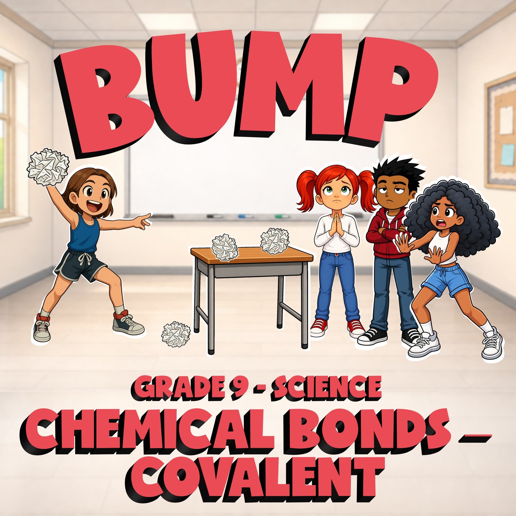 Chemical Bonds – Covalent BUMP Science Game - No Prep Grade 9 Review Activity