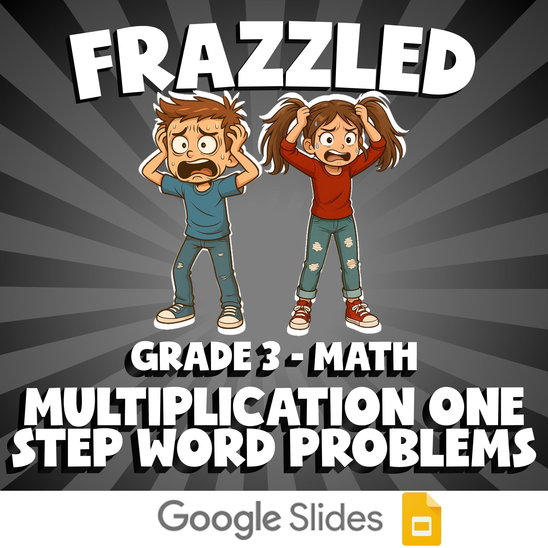 Multiplication One Step Word Problems FRAZZLED Math Game - No Prep Grade 3