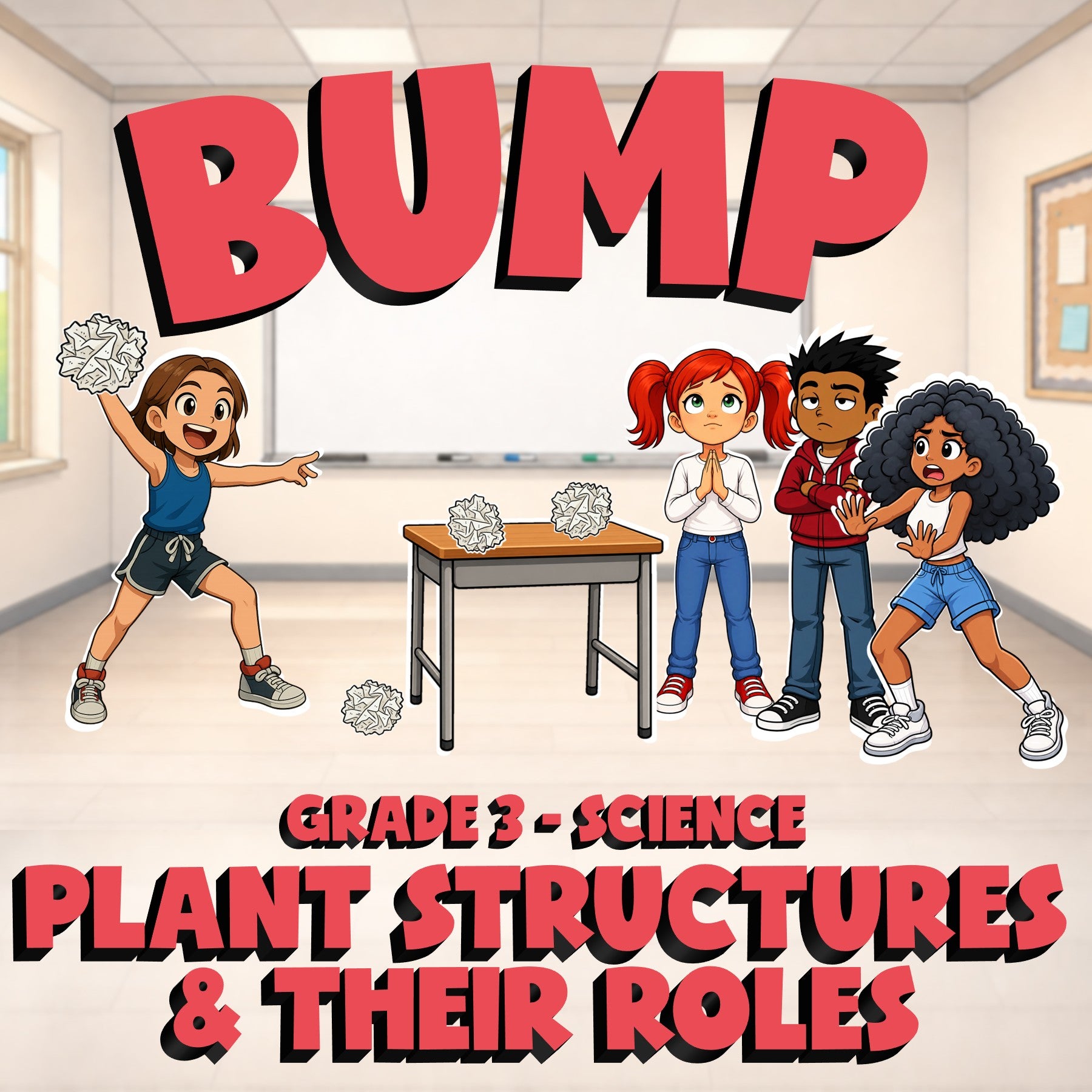 Plant Structures & Their Roles BUMP Science Game - No Prep Grade 3 Review