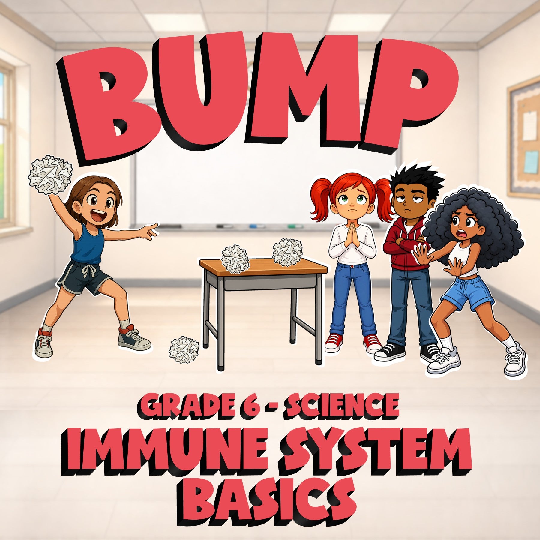 Immune System Basics BUMP Science Game - No Prep Grade 6 Review Activity