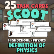 Definition of Physics SCOOT TASK CARDS Science Game - No Prep Physics Review