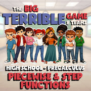 Piecewise & Step Functions BIG TERRIBLE GAME - No Prep PreCalculus Math Review