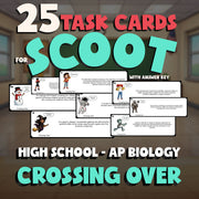 Crossing Over SCOOT TASK CARDS Science Game - No Prep AP Biology Review Activity