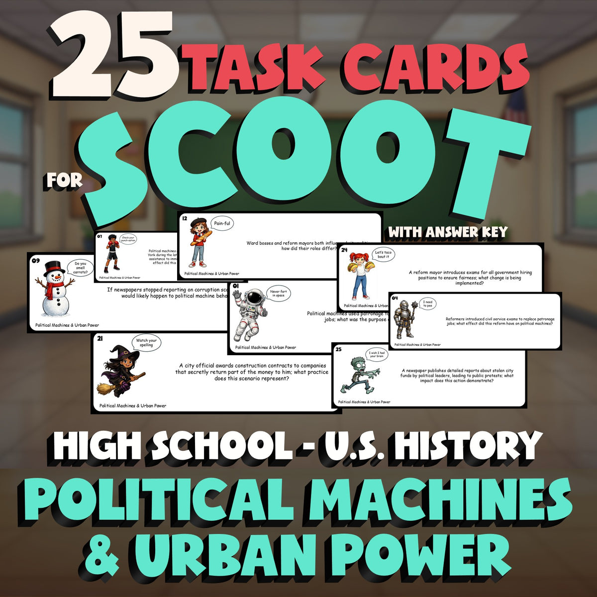 Political Machines & Urban Power SCOOT TASK CARDS U.S. History Game - No Prep