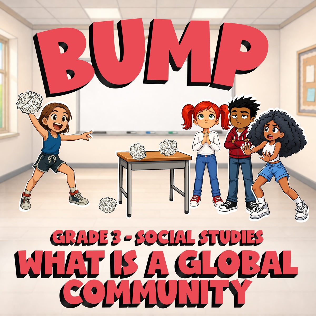 What Is a Global Community BUMP Socials Game - No Prep Grade 3 Review Activity